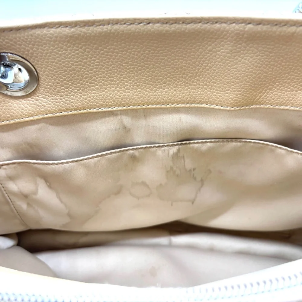 Chanel Beige Quilted Caviar Leather GST Shopper Tote - Picture 11 of 12